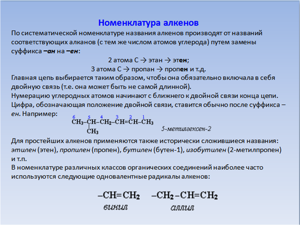 Номенклатура алканов презентация