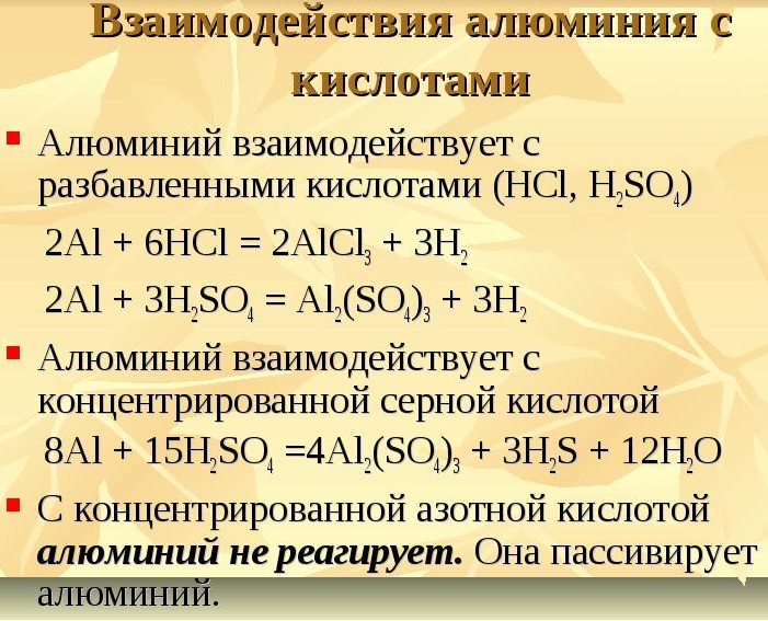 Записать уравнения реакций в соответствии со схемой соляная кислота алюминий хлорид алюминия водород